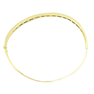 Sapphire and Diamond Accented Bangle Bracelet in 18K Yellow Gold