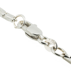 1.8mm Wide Baht Link 16" Chain in 18K White Gold - 9.1grams