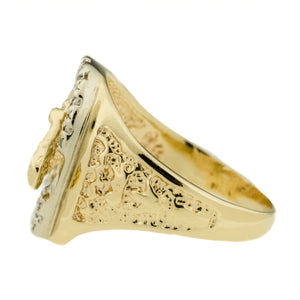 0.20ctw Diamond Horseshoe Ring in 14K Two Tone Gold -Size 9.5