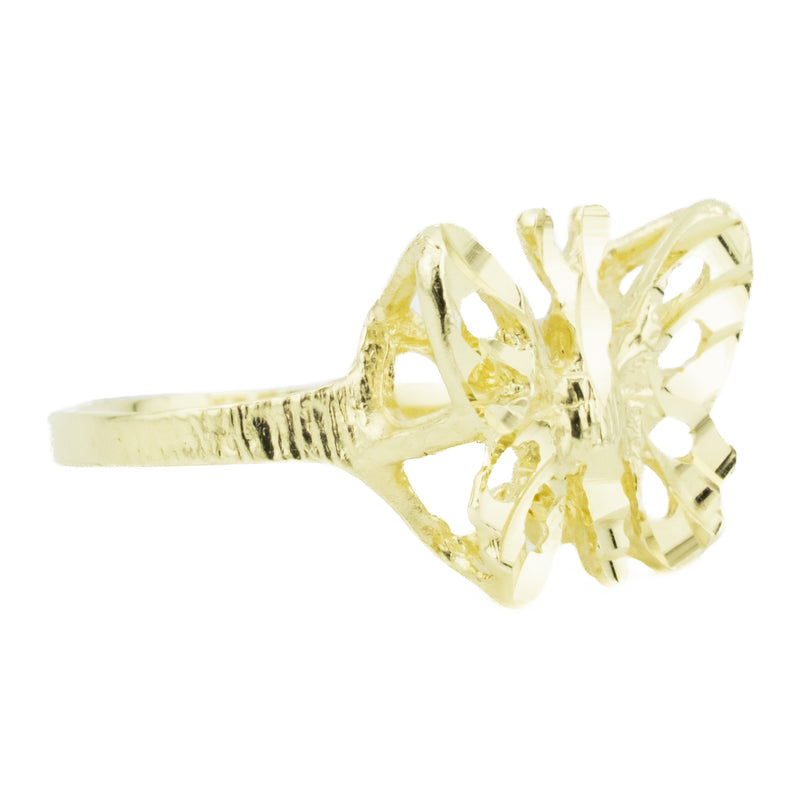 Butterfly Gold Ring in 14K Yellow Gold - Size 5.5