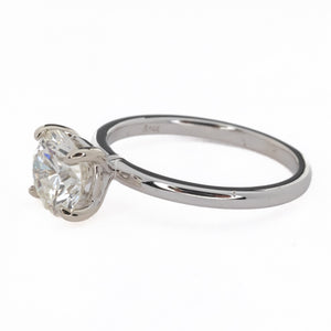 New 1.53ctw Round Diamond Solitaire Engagement Ring in 14K White Gold - Size 7