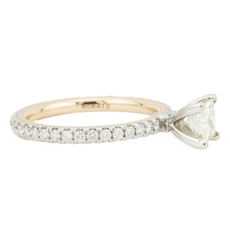 Verragio 0.70ct VS1/L Princess Diamond and Accents Engagement Ring in 14K Two-Tone Gold
