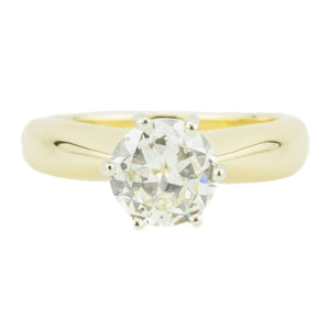 1.25ct European Diamond Solitaire Engagement Ring in 14K Yellow Gold - Size 5.5