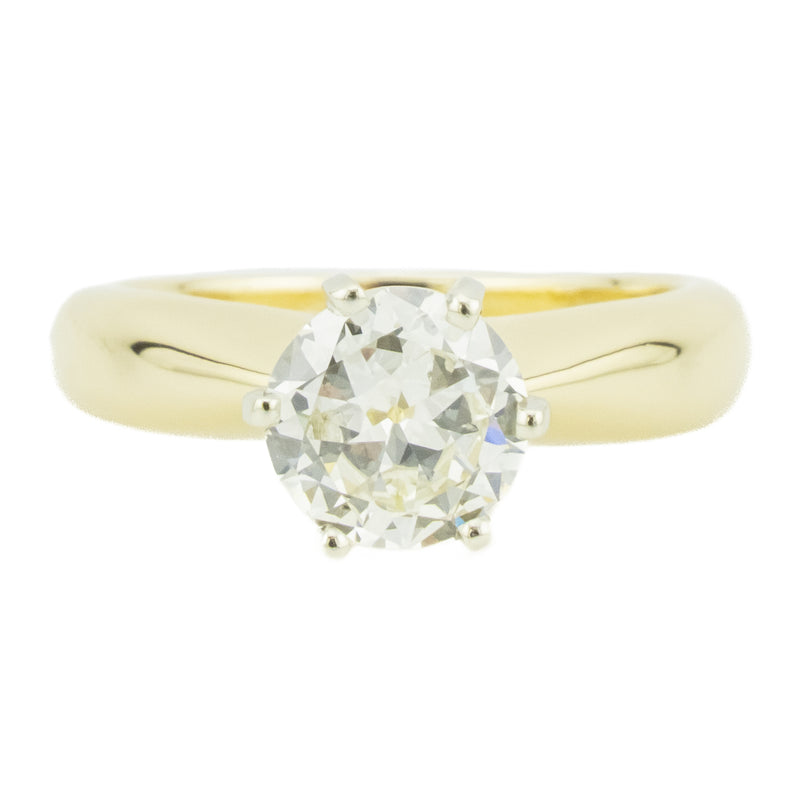 1.25ct European Diamond Solitaire Engagement Ring in 14K Yellow Gold - Size 5.5