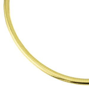 6mm Wide Omega Link 20" Chain Necklace in 14K Yellow Gold