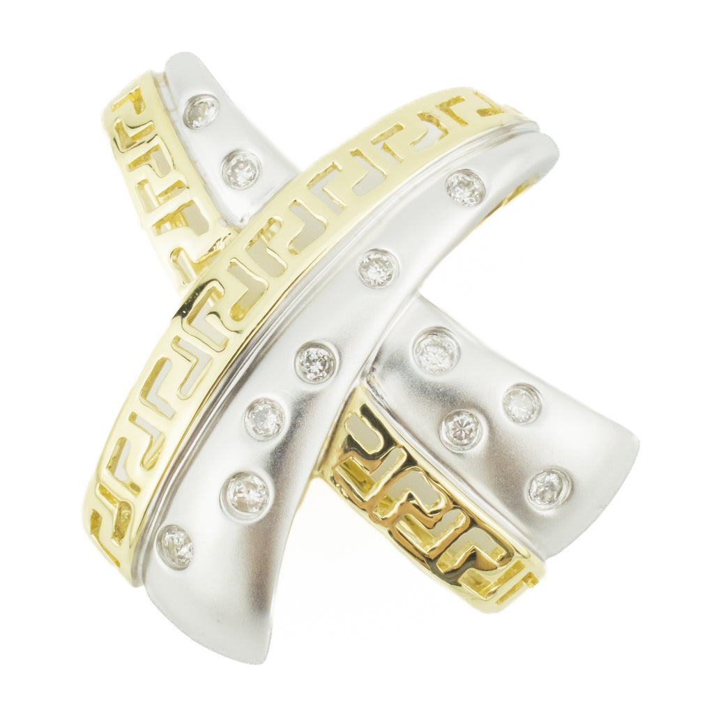 0.25ctw Diamond Slide Pendant in 14K Two Tone Gold - 5.4 Grams