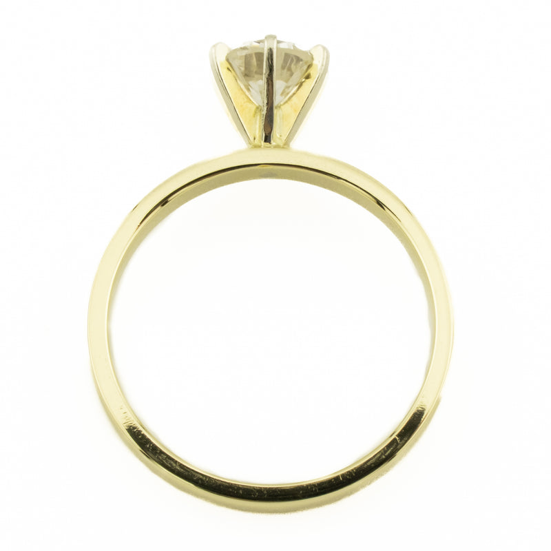 0.60ctw Round Brilliant Solitaire Diamond Engagement Ring in 14K Yellow Gold - Size 5.5