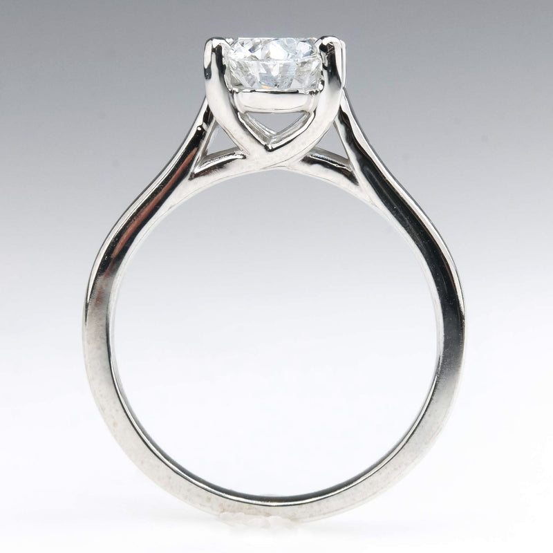 IGI 1.50ctw SI2/G Oval Diamond Solitaire Engagement Ring in 14K White Gold