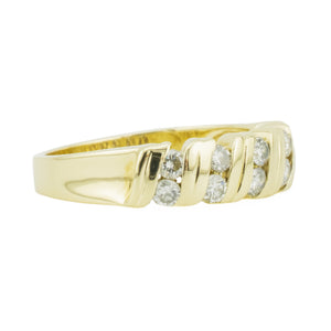 0.40ctw Round Diamond Accented Lady's Fashion Ring in 14K Yellow Gold - Size 7