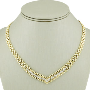1.00ctw Round Brilliant Diamond Accented Necklace 17" in 14K Yellow Gold