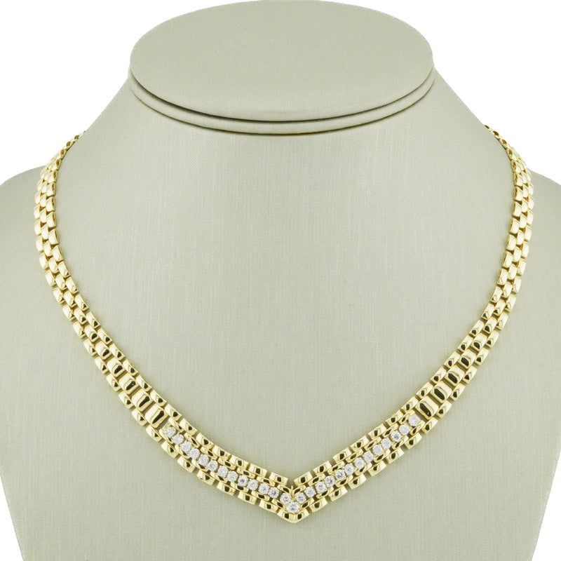 1.00ctw Round Brilliant Diamond Accented Necklace 17" in 14K Yellow Gold