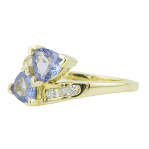 0.80ctw Tanzanite & Diamond Accented Gemstone Ring in 14K Yellow Gold - Size 4.75