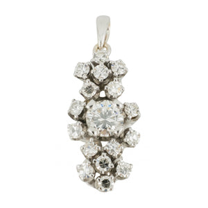 0.88ctw Vintage Diamond Accented Pendant in 14K White Gold - Chain Not Included