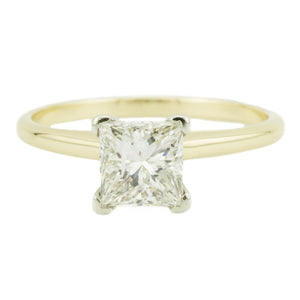 1.00ct J/I1 Princess Diamond Solitaire Engagement Ring in 14K Yellow Gold