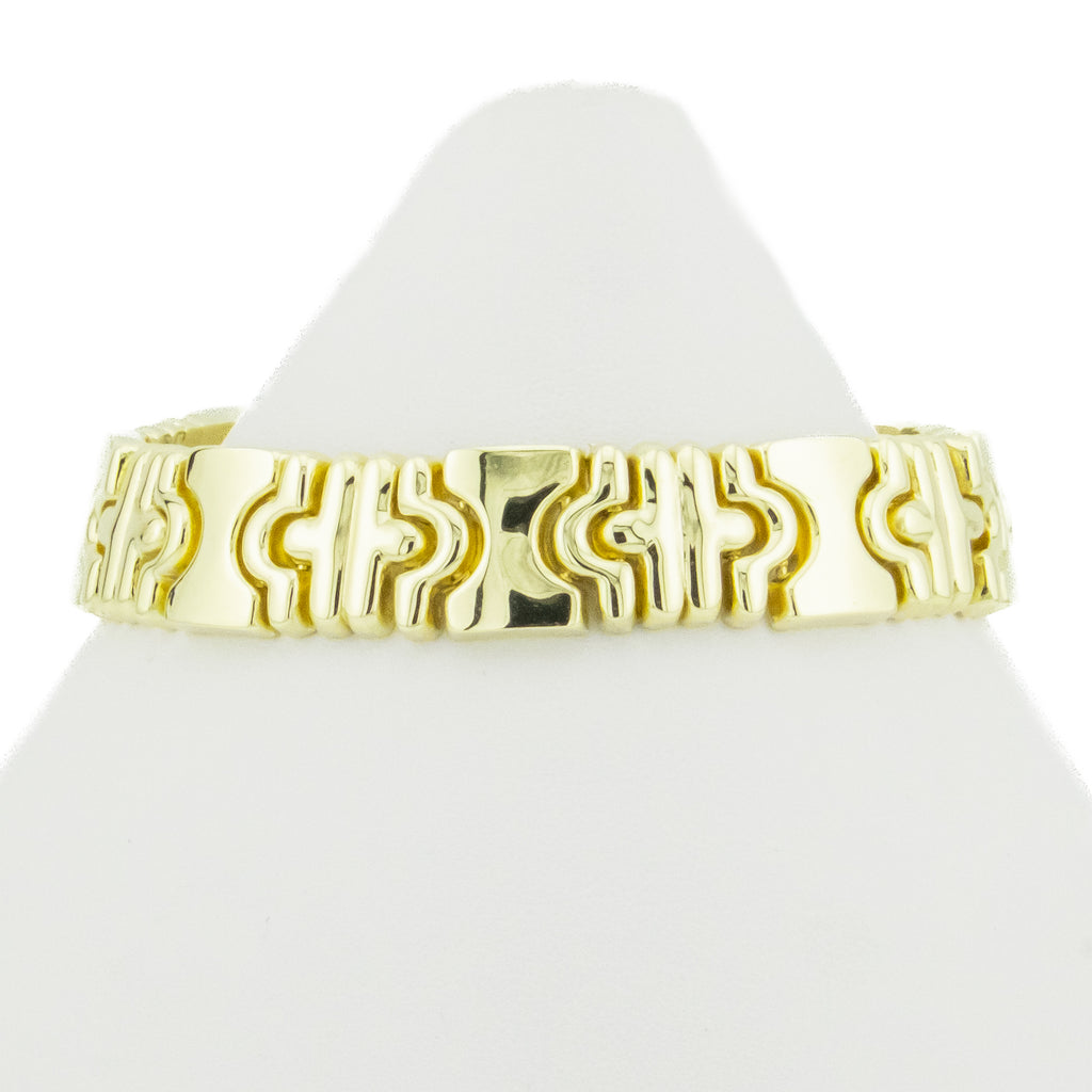 12mm Wide Fashion Gold Chain 7" Bracelet in 14K Yellow Gold - 27.9 grams
