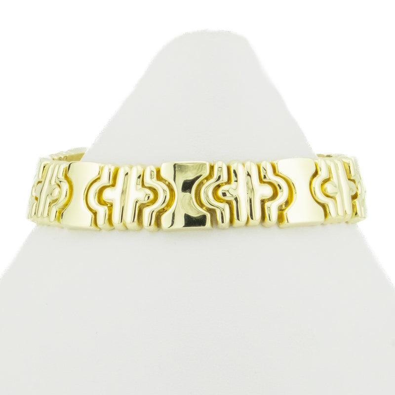 12mm Wide Fashion Gold Chain 7" Bracelet in 14K Yellow Gold - 27.9 grams