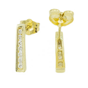 0.15ctw Diamond Accented Drop Earrings in 14K Yellow Gold - 1.1 Grams
