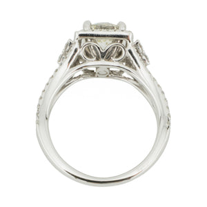 1.07ctw Round Brilliant I/VS1 Diamond & Cluster Engagement Ring in 18K White Gold - 4.25