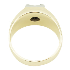 0.50ctw Solitaire Round Brilliant I/SI2 Diamond Gent's Ring in 14K Two-Tone Gold -Size 10.5