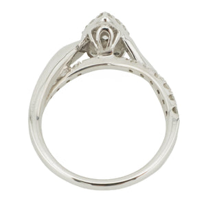 0.33ct Pear Diamond w/ Accents Engagement Ring in 14K White Gold - Size 7