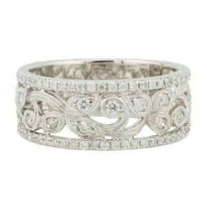 Neil Lane 0.60ctw Diamond Accented Wedding Band Ring in 14K White Gold - Size 8.5