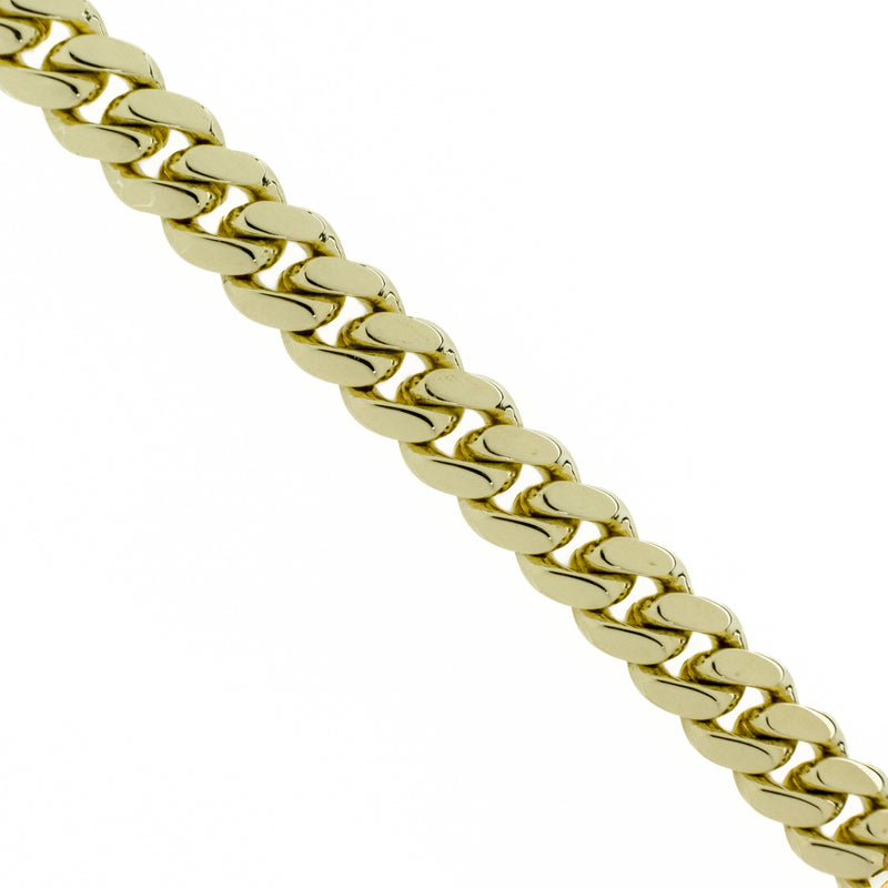 8mm Wide Solid Cuban Link 9" Bracelet in 10K Yellow Gold - 42.5 grams