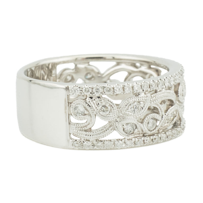 Neil Lane 0.60ctw Diamond Accented Wedding Band Ring in 14K White Gold - Size 8.5