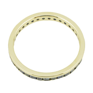 1.00ctw Princess Cut Sapphire Accented Band in 14K Yellow Gold - Size 8