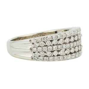 1.00ctw Diamond Cluster Fashion Ring in 14K White Gold - Size 8.25
