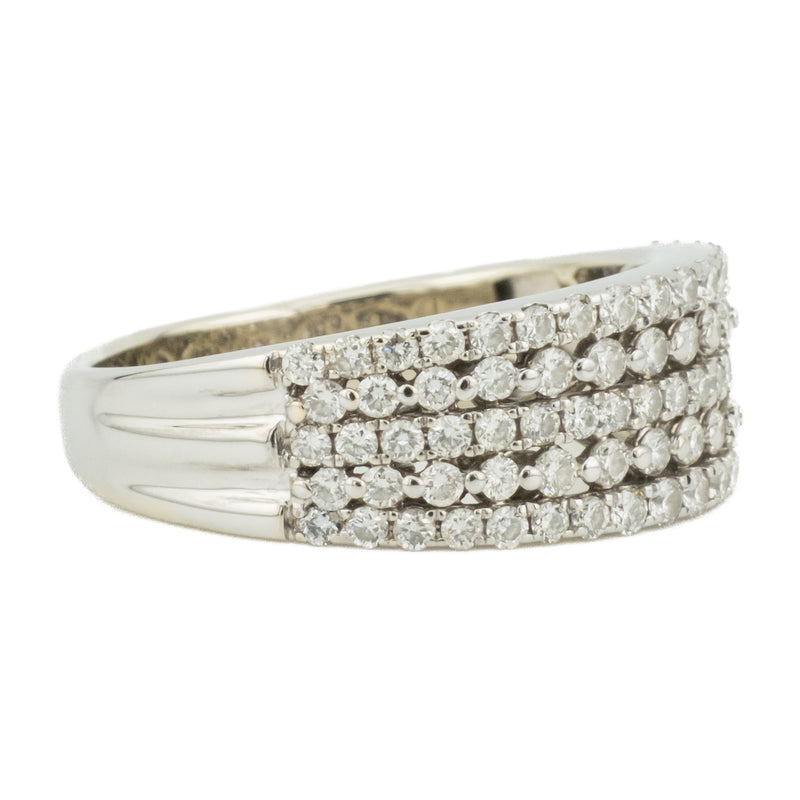 1.00ctw Diamond Cluster Fashion Ring in 14K White Gold - Size 8.25