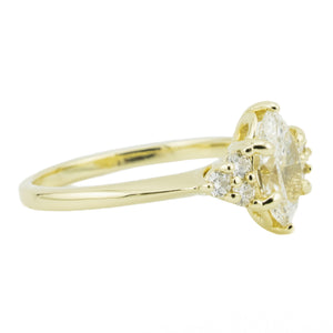 GIA 1.01ctw Marquise Diamond & Accented Engagement Ring in 14K Yellow Gold - Size 8.5