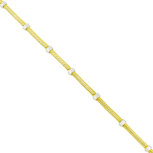 2mm Wide Gold Fancy Snake Link 10" Anklet in 14K Two-Tone Gold - 6.4 Grams