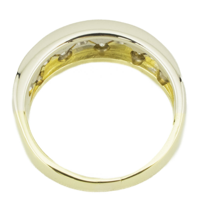 0.50ctw Round Brilliant Diamond Accented Band Ring in 18K Two-Tone Gold - Size 6
