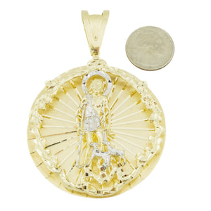 Gold Saint Lazaro Pendant in 10K Yellow Gold - 52 grams