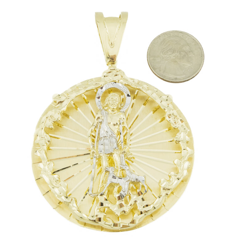 Gold Saint Lazaro Pendant in 10K Yellow Gold - 52 grams
