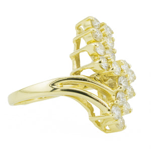 1.00ctw Diamond Cluster Lady's Ring in 14K Yellow Gold - Size 5.25