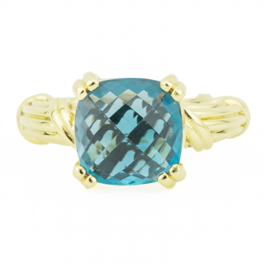 Peter Thomas Roth 4.65ctw Cushion Topaz Solitaire Gemstone Ring in 18K Yellow Gold - Size 6.25