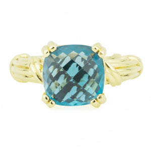 Peter Thomas Roth 4.65ctw Cushion Topaz Solitaire Gemstone Ring in 18K Yellow Gold - Size 6.25