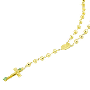 0.45ctw Emerald Accented Rosary 28" in 18K Yellow Gold