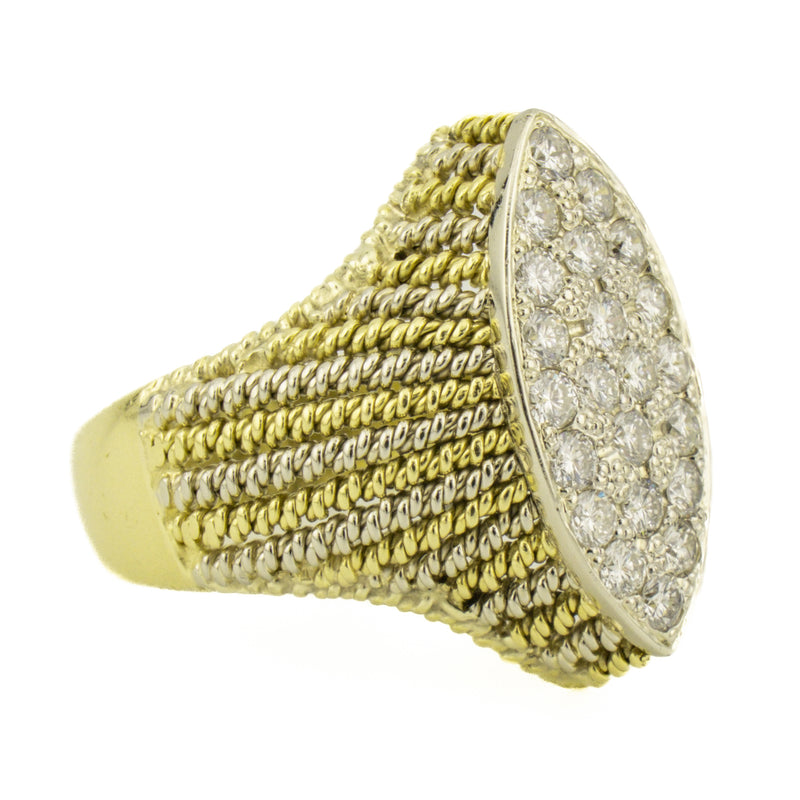 0.66ctw Diamond Fashion Ring in 18K Two-Tone Gold - Size 7