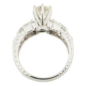 GIA 1.09ct SI1/M Round Diamond & Accented Engagement Ring in 18K White Gold - Size 6.5