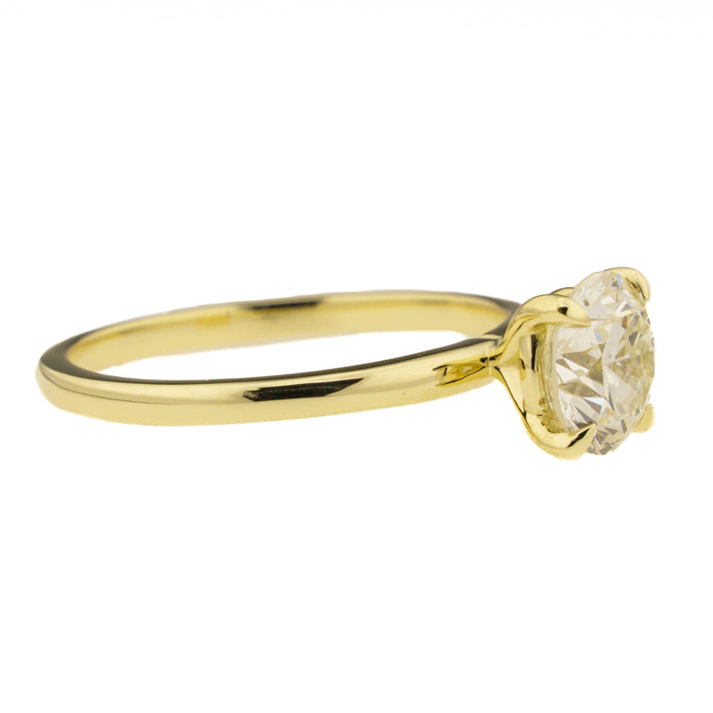 1.24ctw Round Brilliant Solitaire Diamond Engagement Ring in 14K Yellow Gold Size 6.75