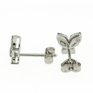 0.36ctw Diamond Accented Butterfly Stud Earrings in 14K White Gold