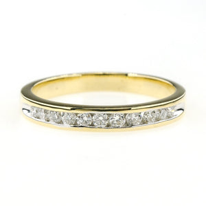 0.23ctw Diamond Accented Channel Set Wedding Band Ring Size 6.5 14K Yellow Gold Wedding Rings Oaks Jewelry 