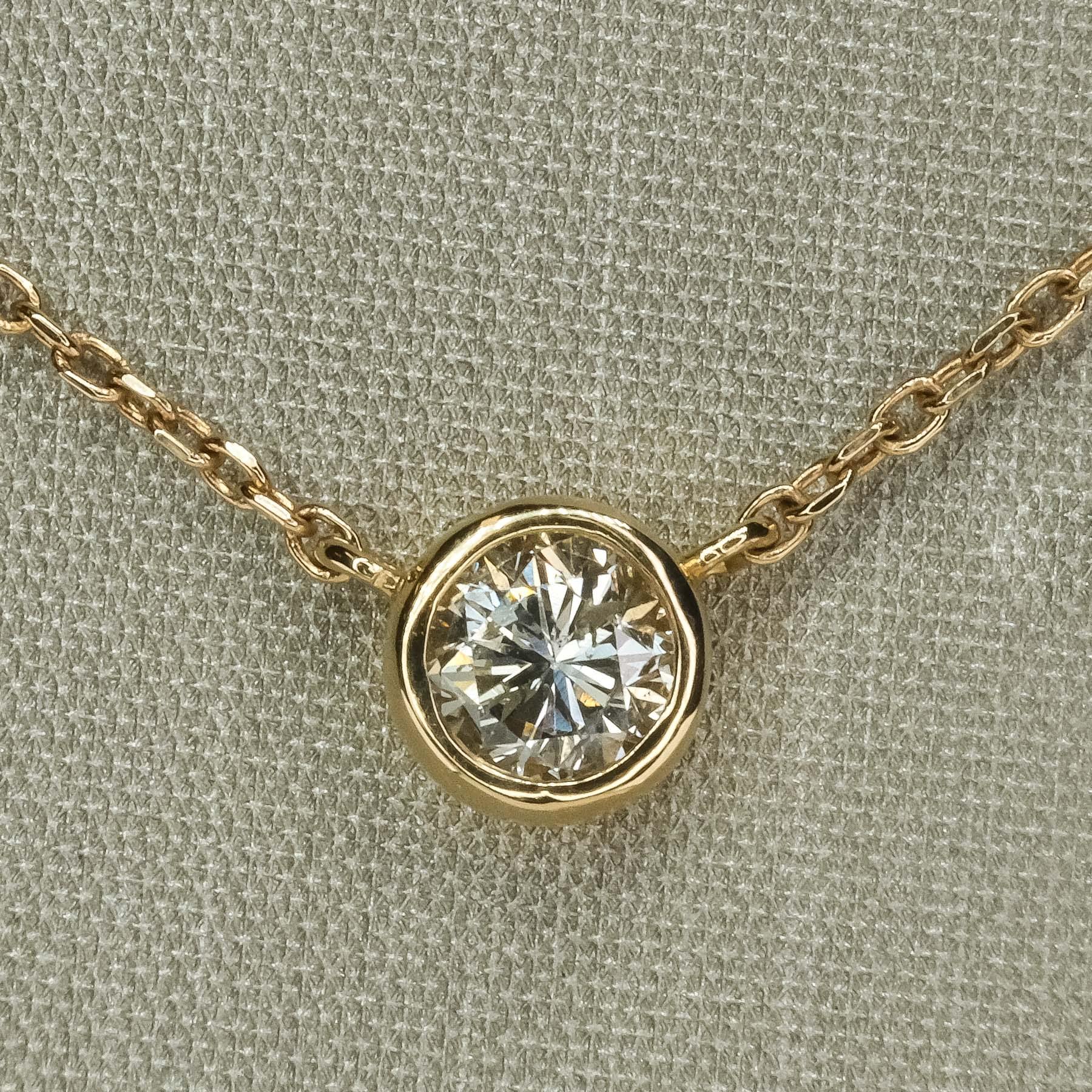 Bezel set diamond solitaire pendant Clearance