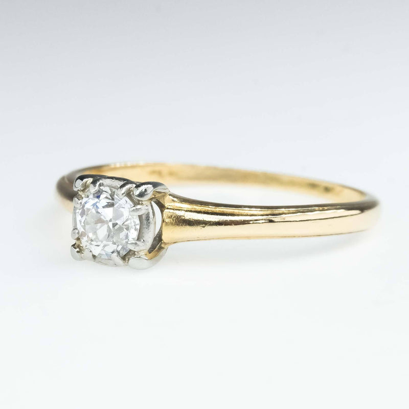 0.30ct European Cut Diamond Solitaire Engagement Ring in 14K Yellow Gold Engagement Rings Oaks Jewelry 