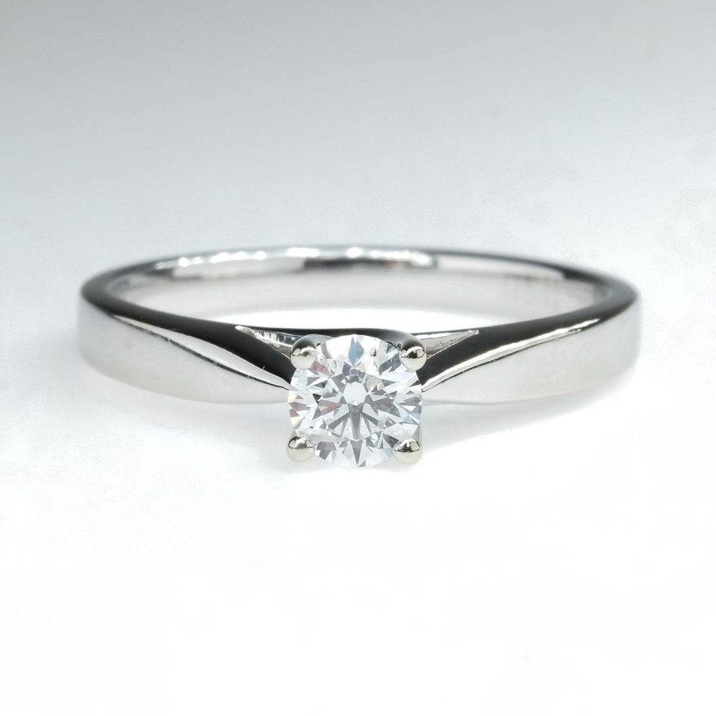 0.30ct SI2 /F Round Diamond Solitaire Engagement Ring in 14K White Gold Engagement Rings Oaks Jewelry 