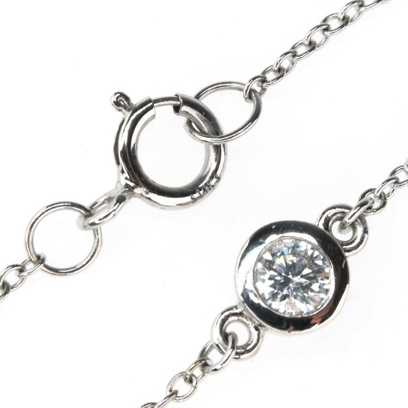 0.33ctw Diamond Bezel Set Stationed 18" Necklace in 14K White Gold Necklaces Oaks Jewelry 