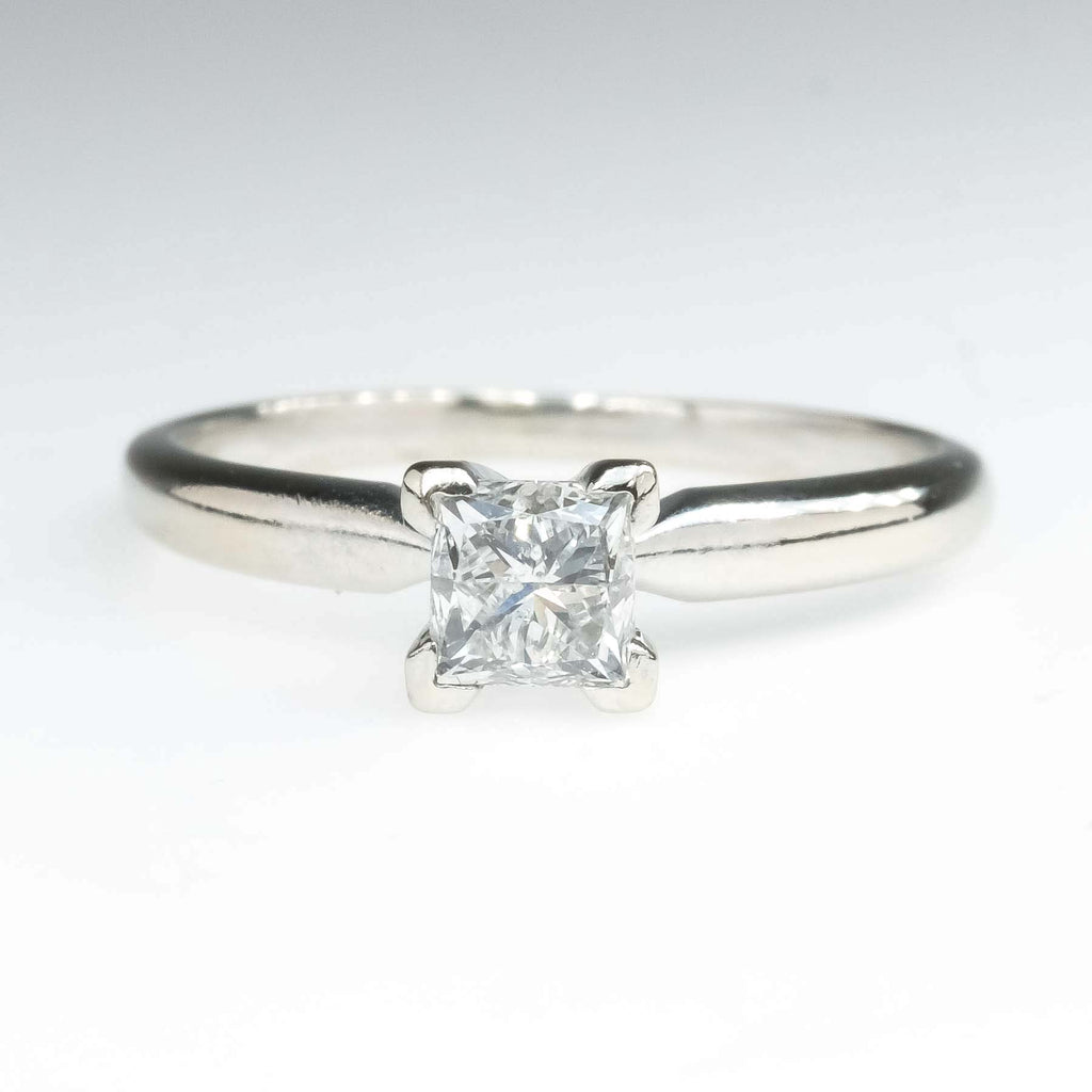 0.47ct Princess Diamond Solitaire Engagement Ring in 14K White Gold Engagement Rings Oaks Jewelry 