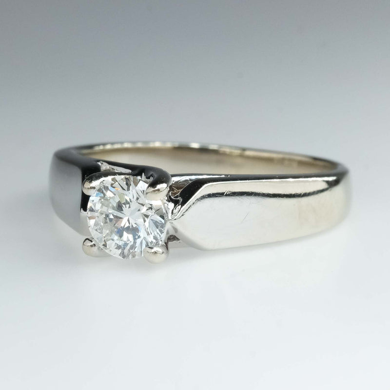 0.50ct Round Diamond Solitaire Engagement Ring in 14K White Gold Engagement Rings Oaks Jewelry 